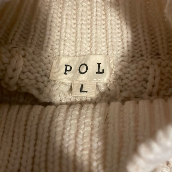 POL Woman's Open Knit Long Vest Pullover Cream Color Size Large Bohemian - Picture 2 of 7